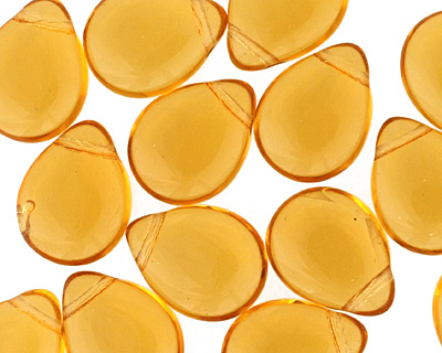 Czech Glass Topaz Teardrop 12x16mm