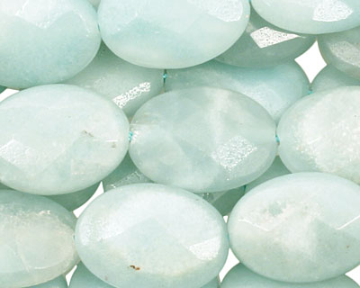 Amazonite Faceted Flat Oval 18x13mm