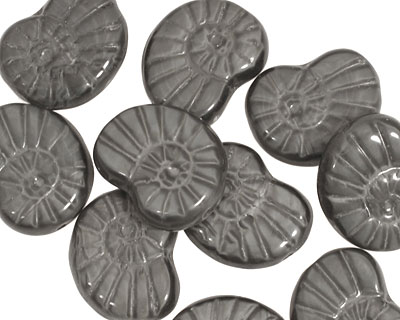 Czech Glass Cat Eye Ammonite 20x13mm