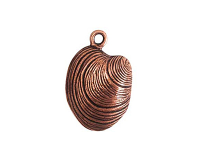 Nunn Design Antique Copper (plated) Clam Charm 15x22mm