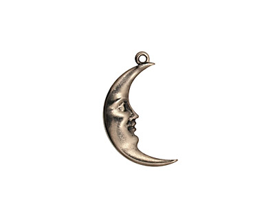 Stampt Antique Pewter (plated) Crescent Moon Charm 11x19mm