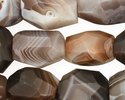 Botswana Agate Faceted Nugget 12-21x13-16mm