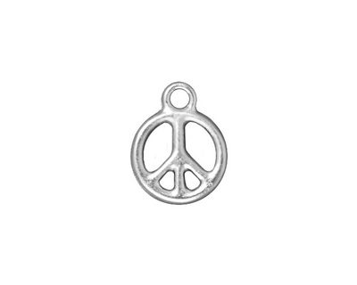 TierraCast Rhodium (plated) Small Peace Charm 12x16mm
