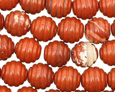 Red Jasper Carved Round 12mm