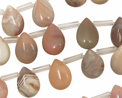 Pink Botswana Agate Flat Teardrop 8x12mm