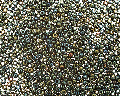 TOHO Metallic Iris Green/Brown Round 11/0 Seed Bead