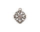 Nunn Design Antique Silver (plated) Flower Crystal Charm 15x18mm