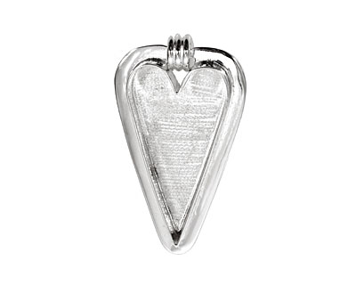 Silver (plated) Lipped Heart Bezel 29x53mm