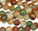 Green/Caramel Agate Faceted Round 8mm