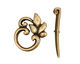Antique Brass (plated) Ivy Leaf Toggle Clasp 22x19mm, 29mm bar