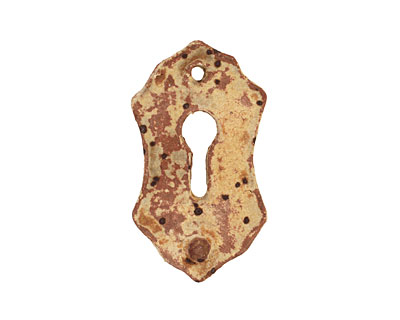 Kylie Parry Ceramic Rust Fancy Keyhole Pendant 27x47mm