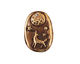 Green Girl Bronze Howling Wolf Pendant 16x22mm