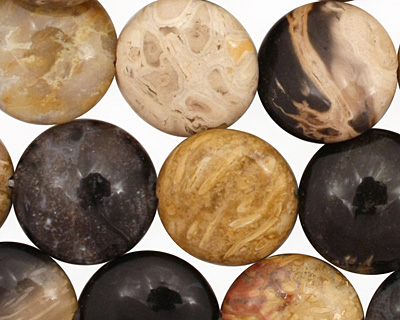 Palm Jasper Puff Coin 14mm