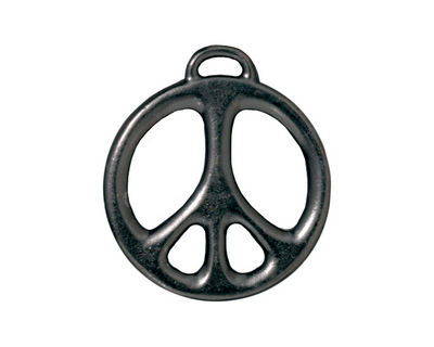TierraCast Gunmetal Peace Pendant 24x27mm