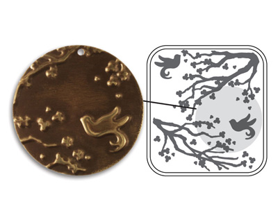 Vintaj DecoEmboss Die Cherry Blossom 2 3/8