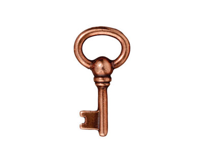 TierraCast Antique Copper (plated) Oval Key Charm 12x23mm