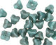 Czech Glass Luster Teal Bellflower 6x7mm