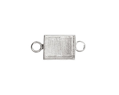 Silver (plated) Rectangle Bezel Link 21x16mm