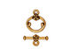 TierraCast Antique Gold (plated) Classic Toggle Clasp 15x12mm, 16mm Bar