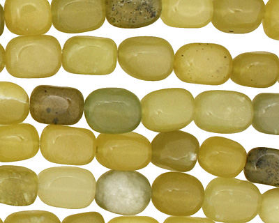Olive Jade Tumbled Nugget 10-12x8-9mm