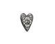 Green Girl Pewter Locked Heart Button 17x23mm