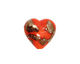 Grace Lampwork Electric Orange Metallic Heart 19-20mm