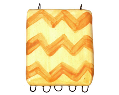 Jangles Ceramic Yellow Chevron Pendant 2-5 Link 56x43mm