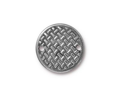 TierraCast Antique Pewter (plated) Woven Disk Link 18mm