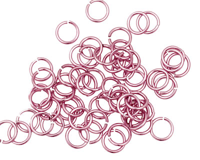 Pink Anodized Aluminum Jump Ring (Saw Cut) 6mm, 20 gauge (4.1mm inside diameter)