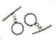 Antique Silver (plated) Rope Toggle Clasp 15mm, 26mm bar