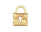 Ezel Findings Gold (plated) Double Sided Padlock Pendant 16x23mm