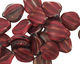 Czech Glass Pomegranate (matte) Curved Leaf 12x14mm