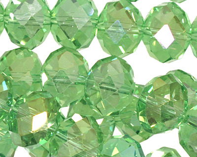Peridot AB Crystal Faceted Rondelle 14mm