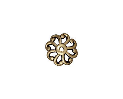 TierraCast Antique Brass (plated) Open Scalloped Bead Cap 12mm