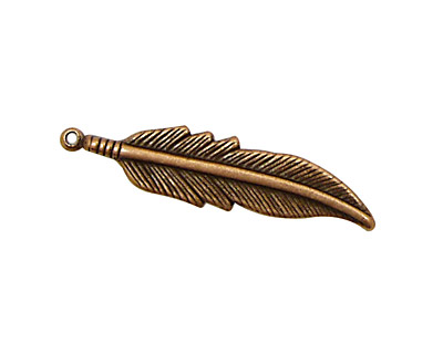 Stampt Antique Copper (plated) Feather 8x35mm