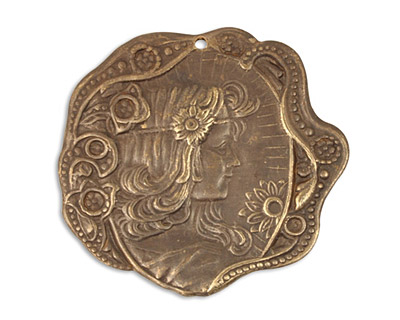 Vintaj Natural Brass Daisy Maiden 30mm
