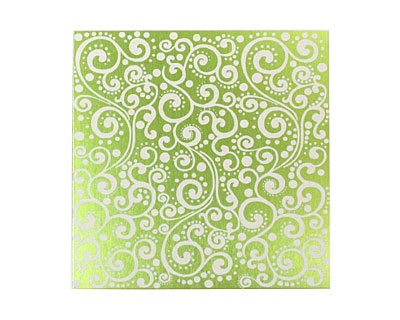 Lillypilly Lime Green Scrolling Vine Anodized Aluminum Sheet 3
