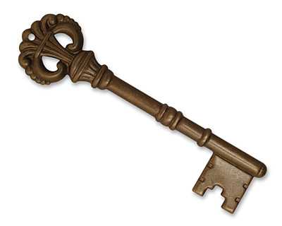 Vintaj Natural Brass Royal Key Pendant 17x64mm