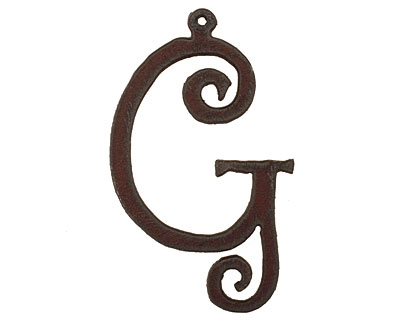The Lipstick Ranch Rusted Iron Letter G Pendant 38x62mm