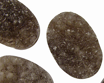 Smoky Agate Druzy Oval 30x20mm