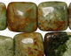 Petrified Green Opal Puff Square 20mm
