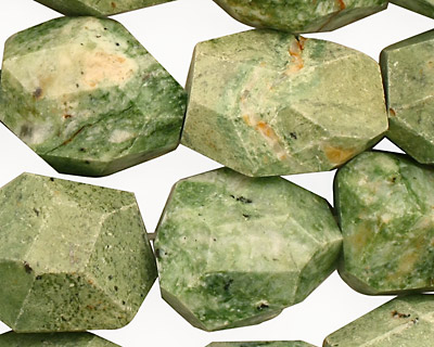 Green African Opal Faceted Nugget 18-22x13-20mm