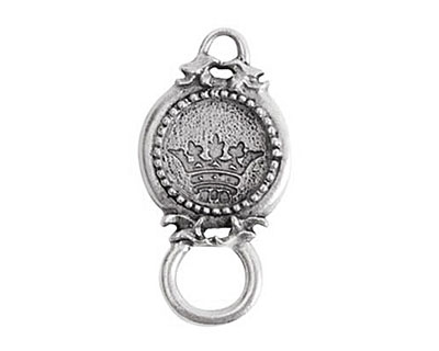 Nunn Design Antique Silver (plated) Decorative Circle Connector 36x19mm