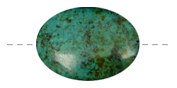 African Turquoise Flat Oval 40x30mm