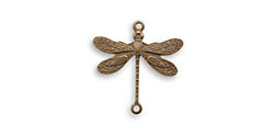 Vintaj Natural Brass Dragonfly 2-Hole Connector 17mm