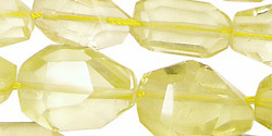 Lemon Quartz Faceted Nugget 18x11-24x15mm