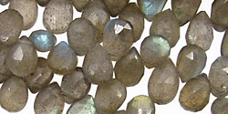 Labradorite Faceted Flat Teardrop 6-7x9-10mm