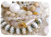 White & Clear Czech Glass Beads