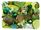 Green Czech Glass Beads