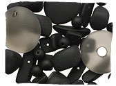 Black & Smoky Tumbled & Matte Glass Beads